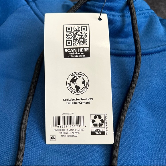 NWT Member's Mark Men's Tech Fleece Hoodie Size Small - Picture 9 of 9